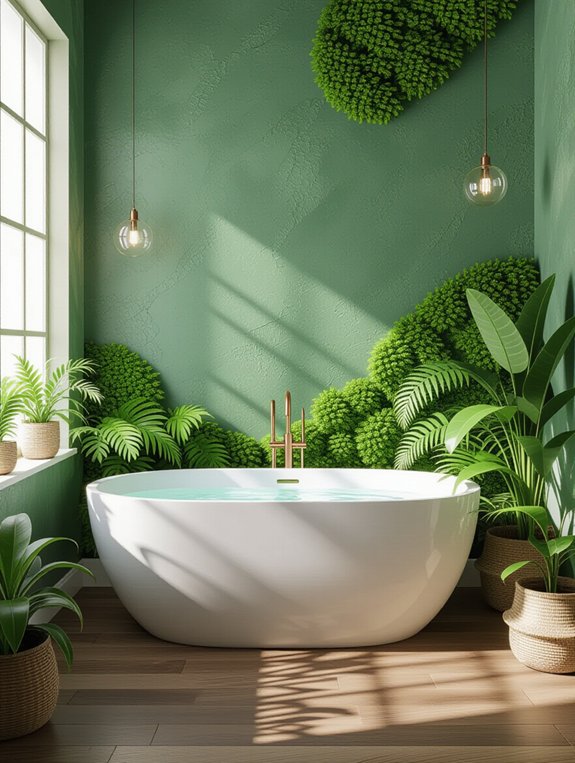 textured green wall serenity