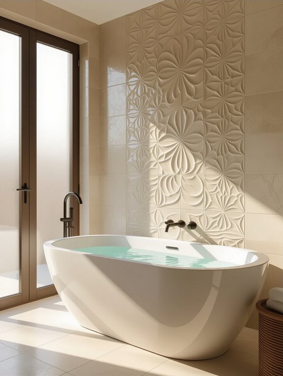 textured tiles enhance ambiance