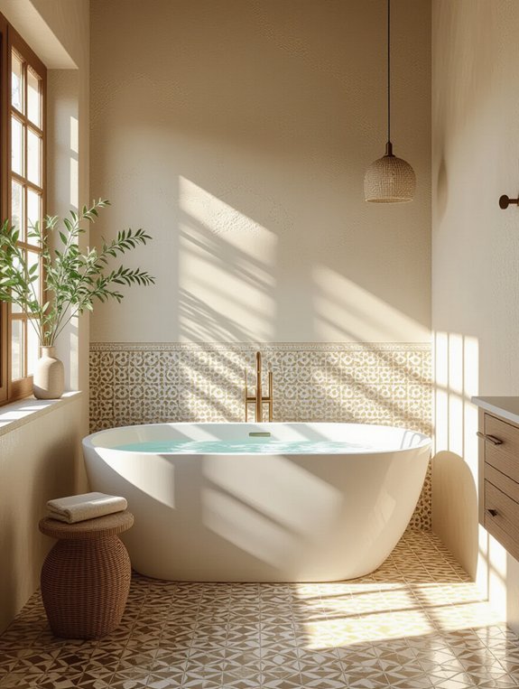 textured tiles enhance bathrooms