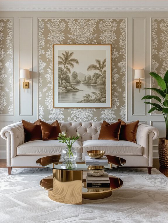 textured wallpaper enhances luxury