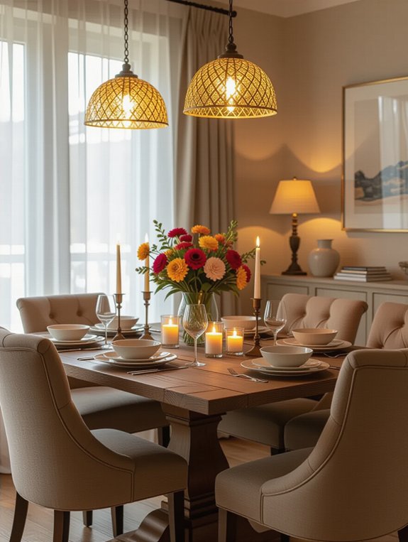 transformative soft dining lighting