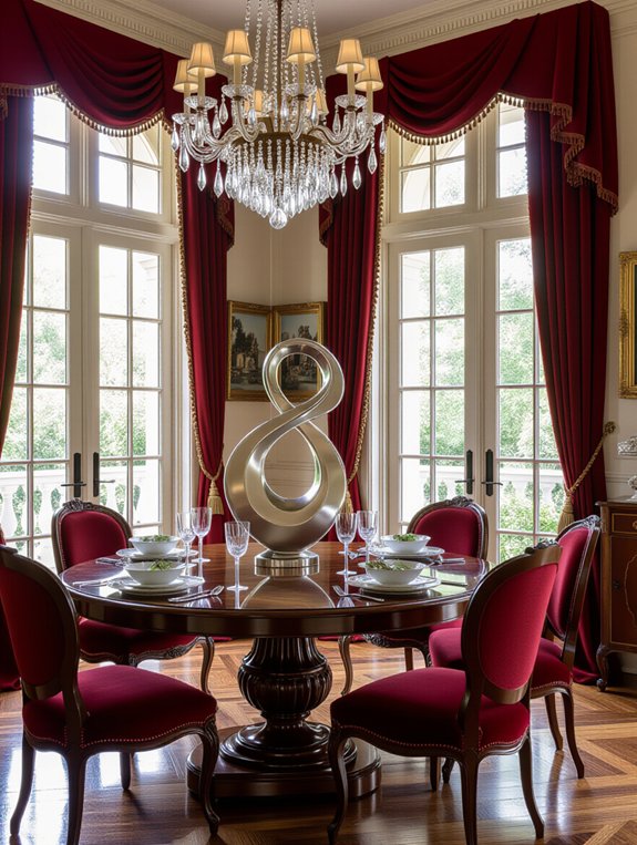unique artwork enhances dining