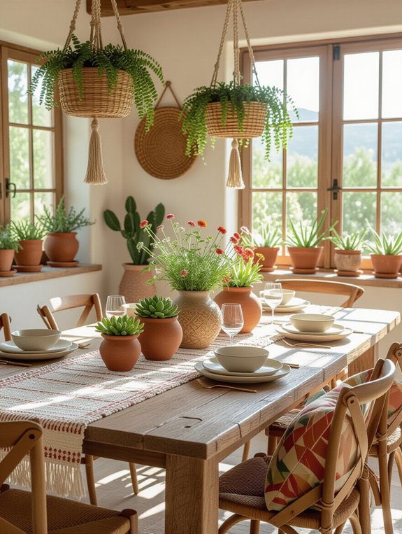 unique boho dining centerpieces