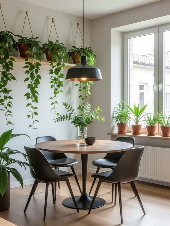 vertical plants for dining