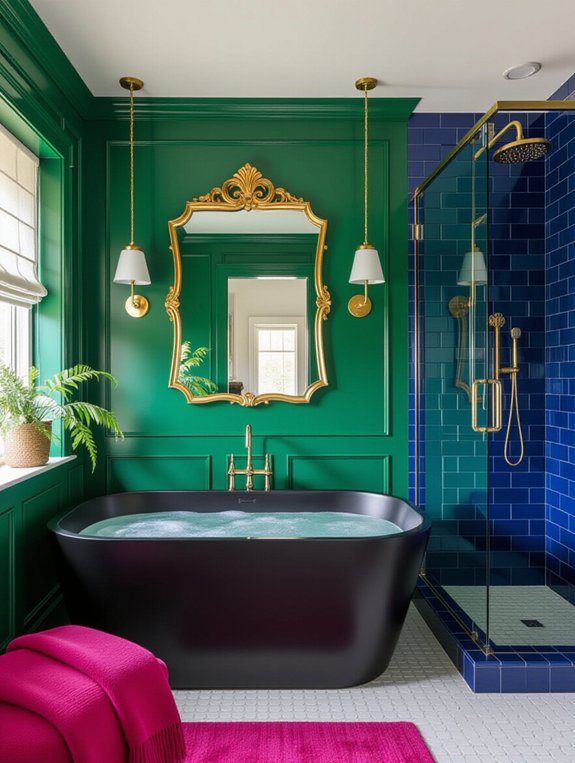 vibrant bathroom color transformation