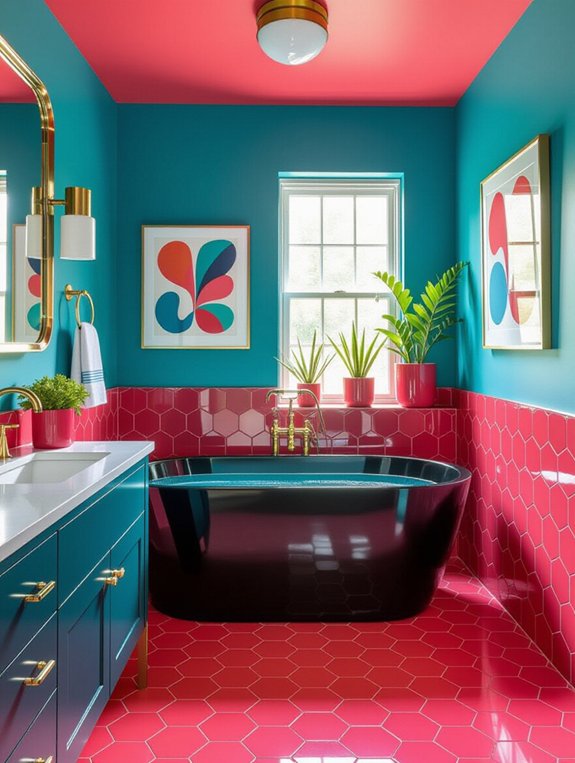 vibrant bold bathroom colors