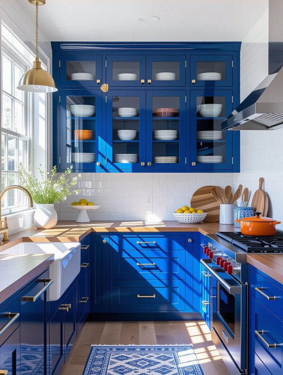 vibrant cobalt kitchen accents