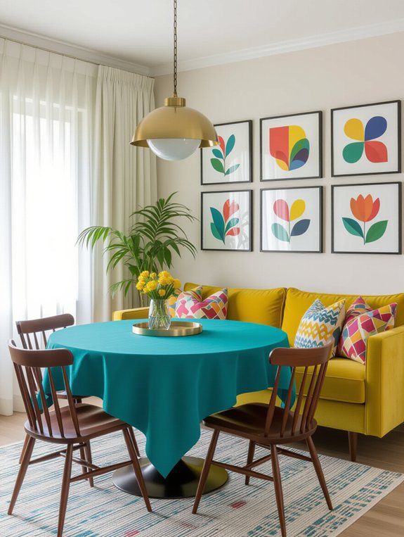 vibrant color accents enhance