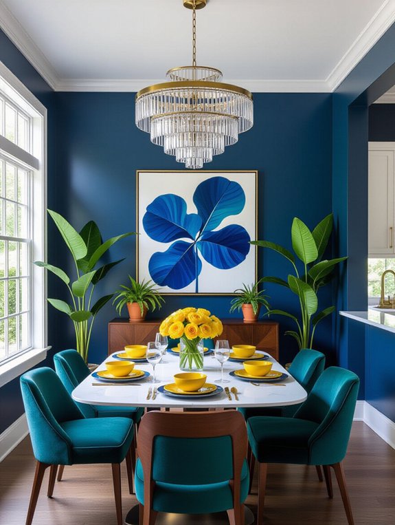 vibrant dining room accents