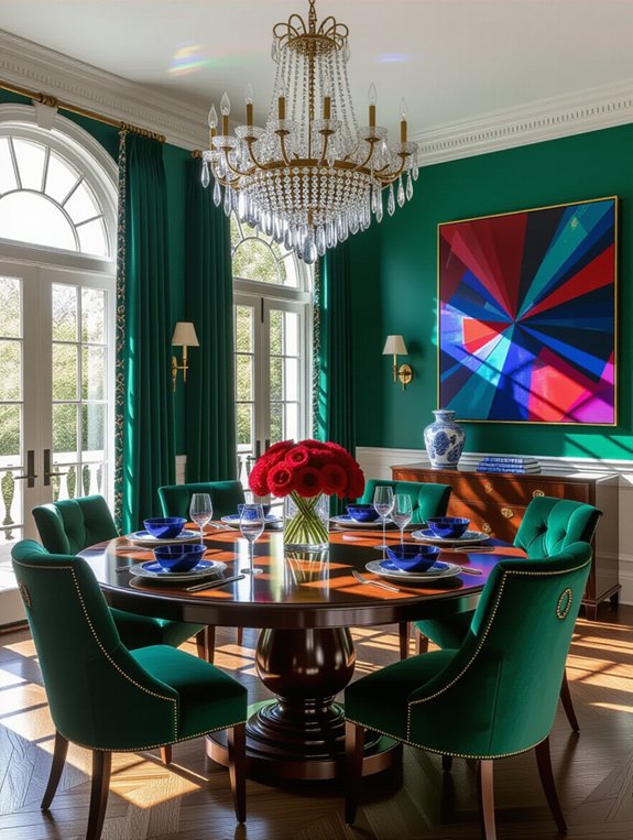 vibrant dining space accents