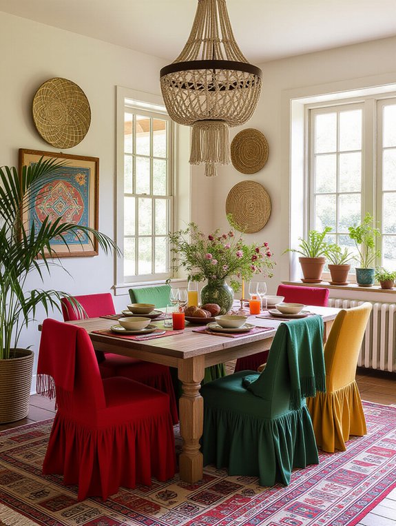 vibrant eclectic dining space