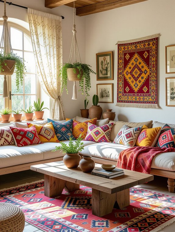 vibrant eclectic living space