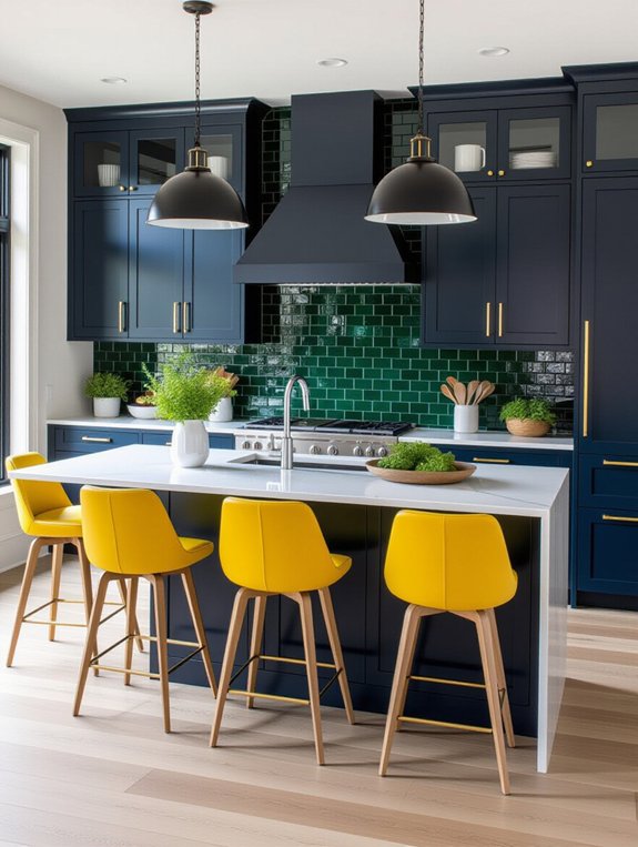 vibrant kitchen color accents
