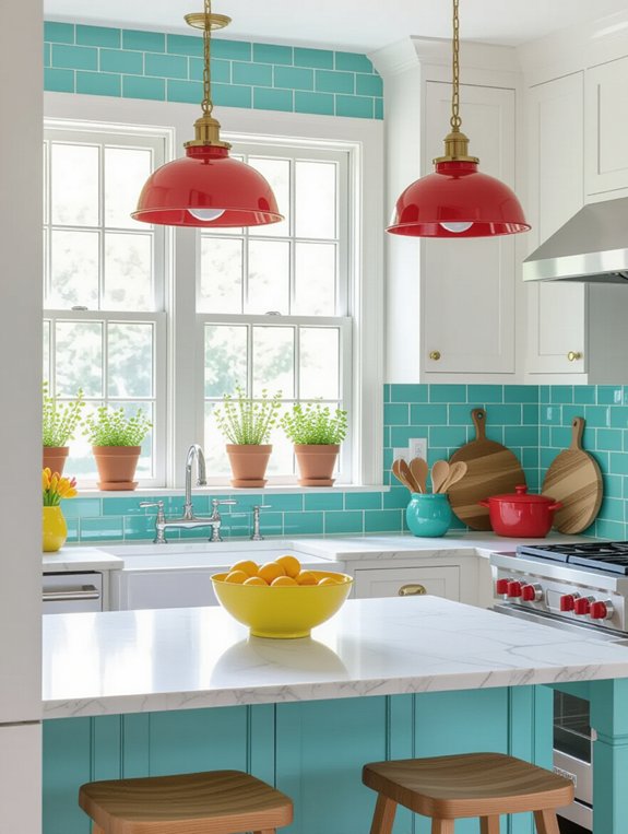 vibrant kitchen color accents