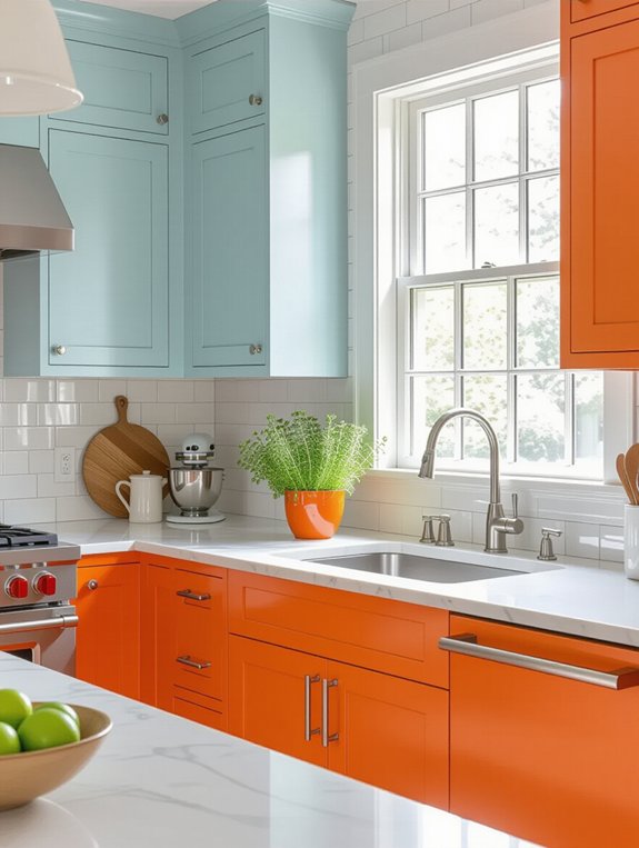 vibrant kitchen color contrast