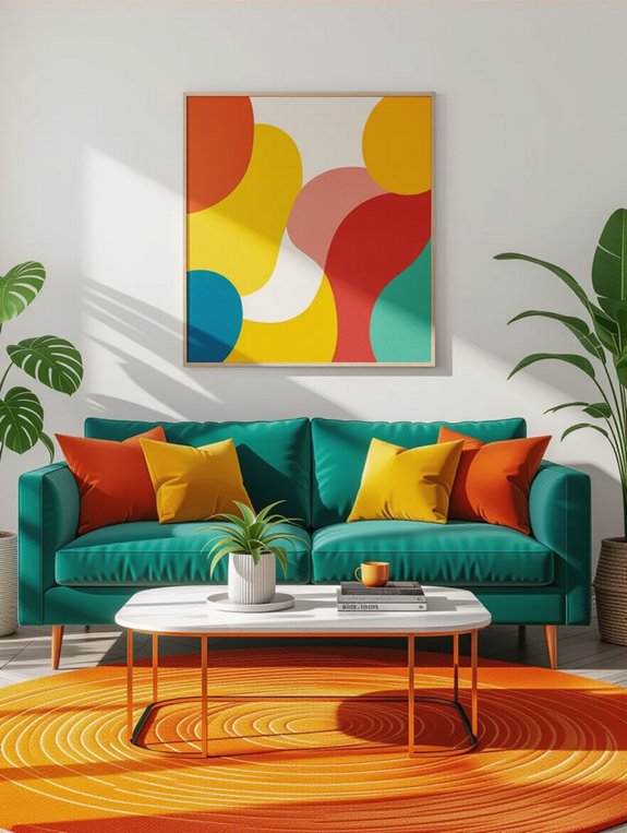 vibrant living room decor