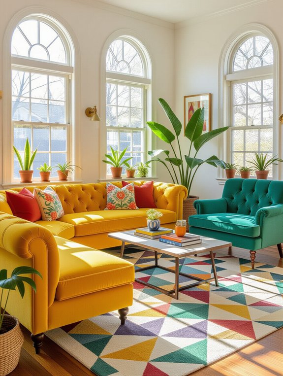 vibrant retro living room
