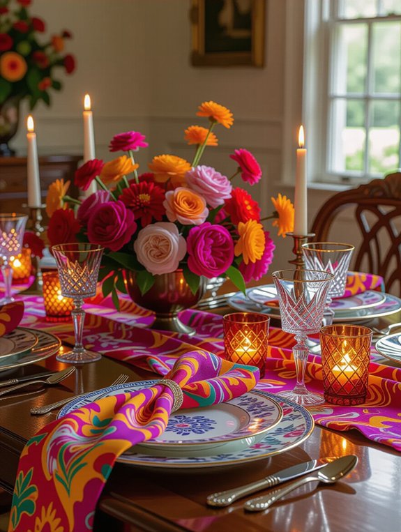 vibrant table setting enhancement
