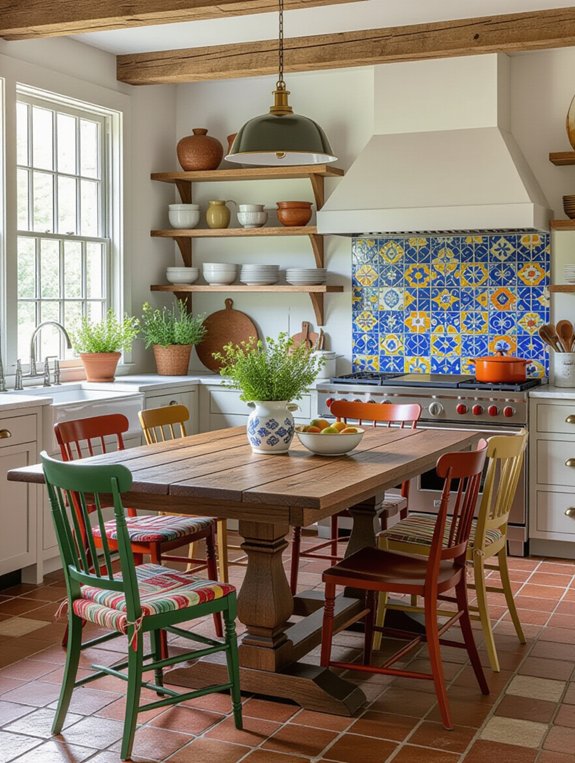 vibrant unique functional kitchen