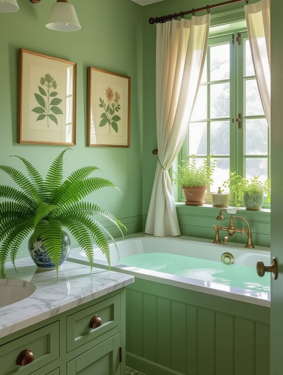 vintage botanical bathroom decor