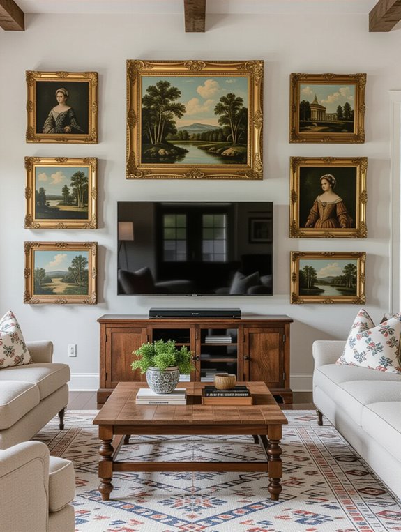 vintage frames enhance decor