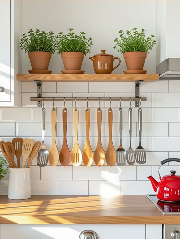 wall mounted utensil organization