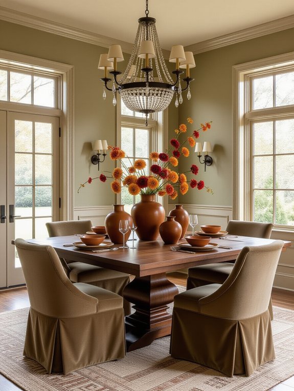 warm earthy dining ambiance