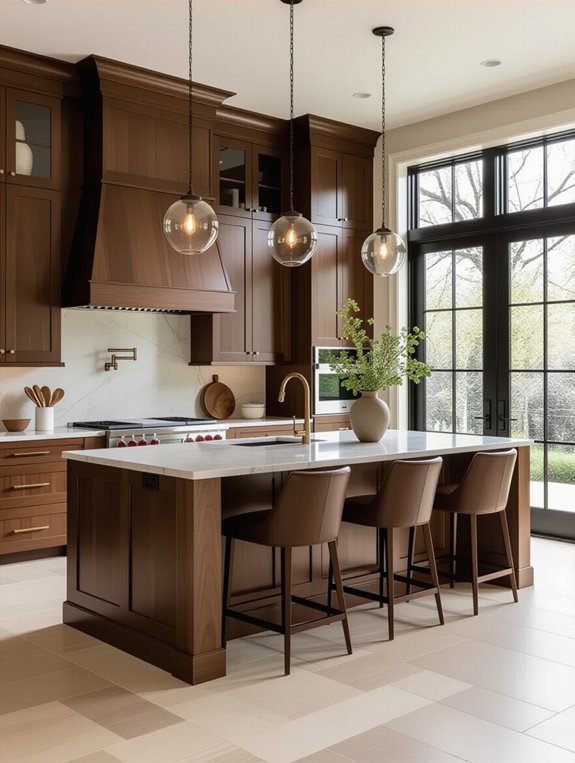 warm wood and marble