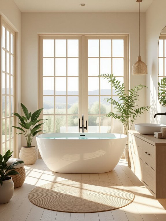airy japandi bathroom design