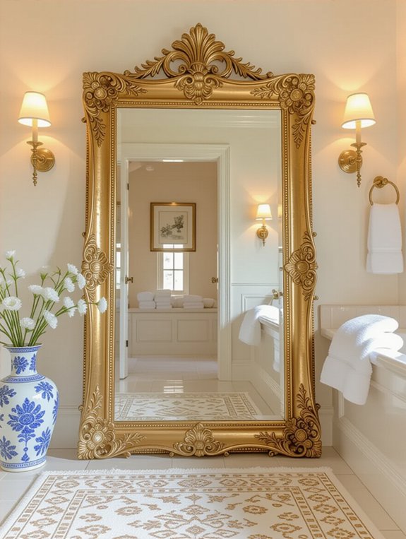 antique gold bathroom accents