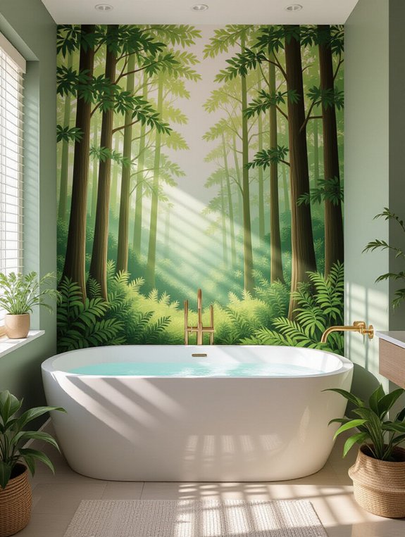 artistic bathroom wall murals