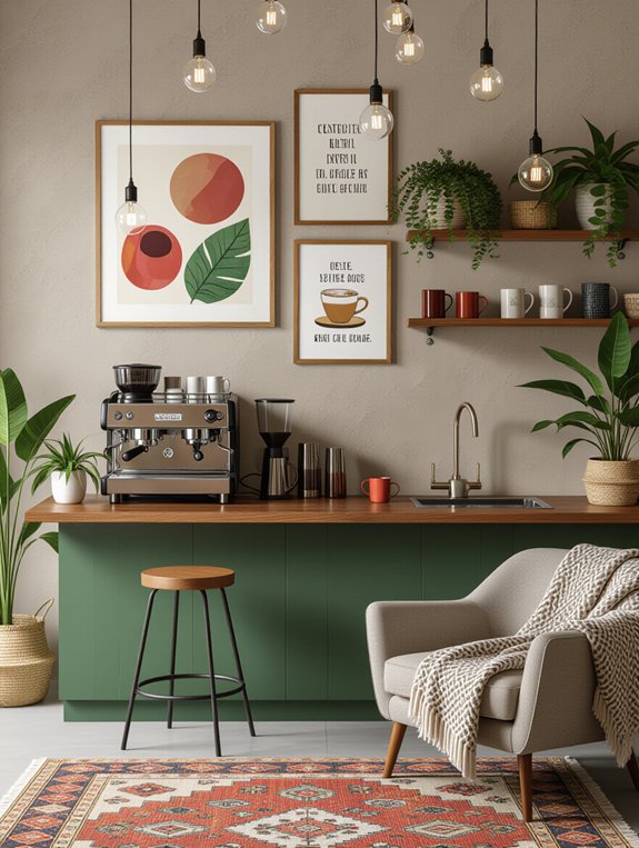 artistic coffee corner decor