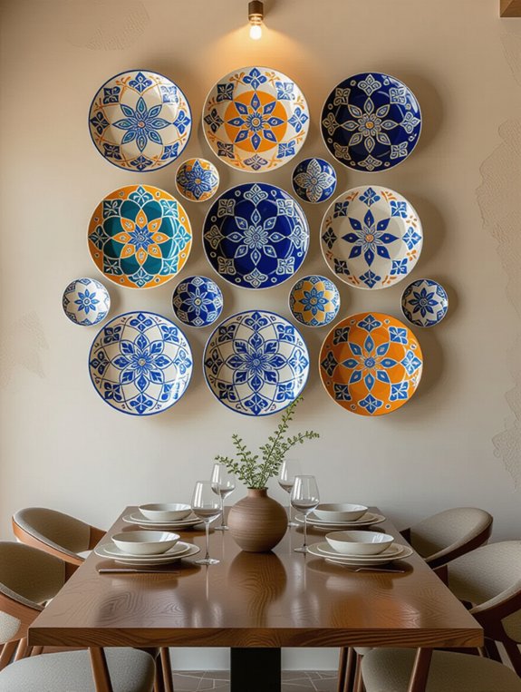 artistic plate wall display