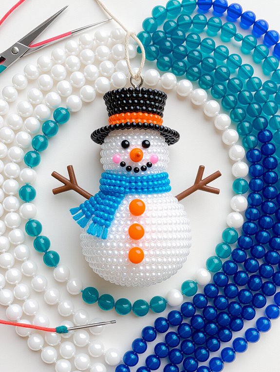 beaded snowman ornament crafting