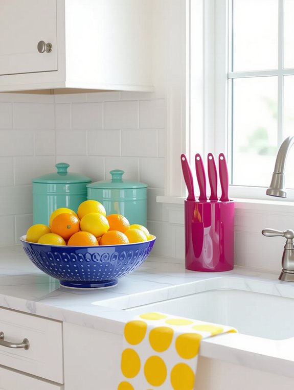 bold accessories energize kitchen