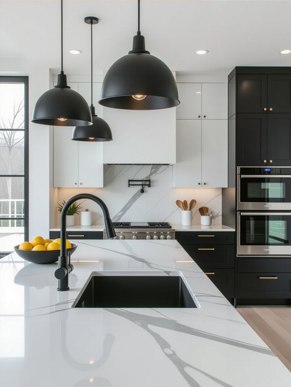 bold black kitchen accents
