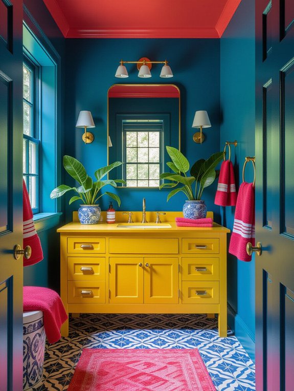 bold bright bathroom transformations