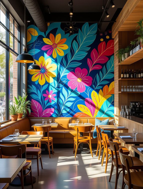 bold colorful dining art