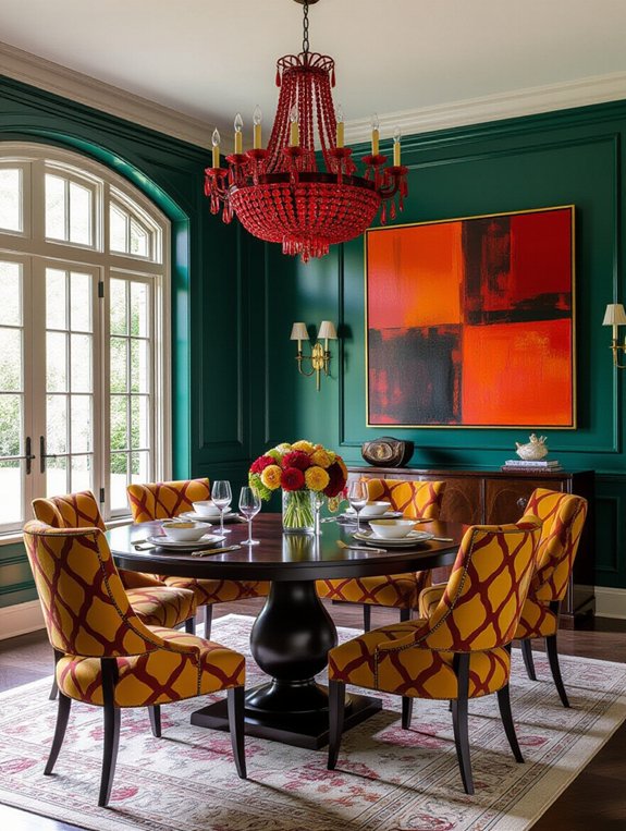 bold colors enhance dining