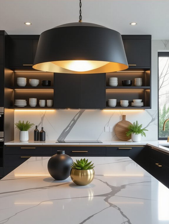 bold sculptural kitchen lighting