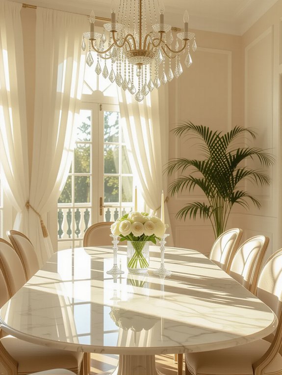 bright airy dining room
