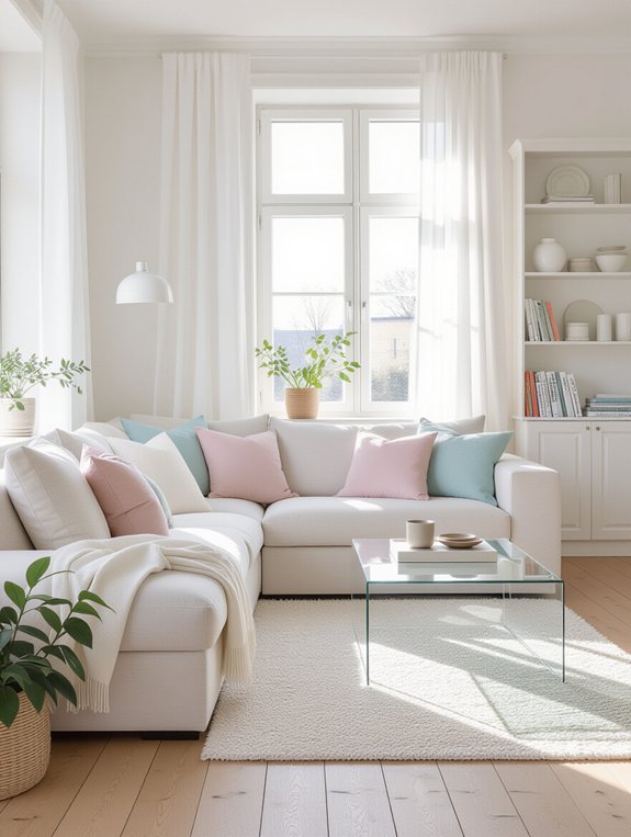 bright airy living room