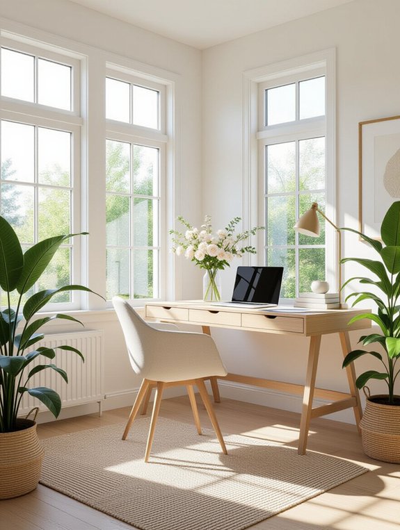 bright airy workspace design