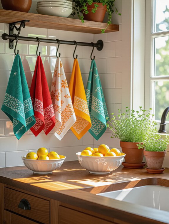 brighten kitchen with towels