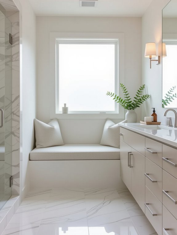 built in bathroom seating ideas