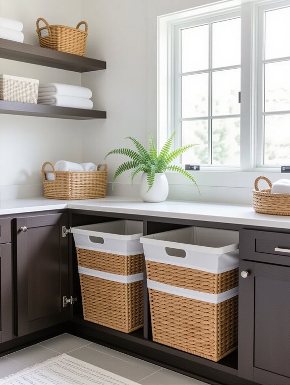 built in laundry hamper system