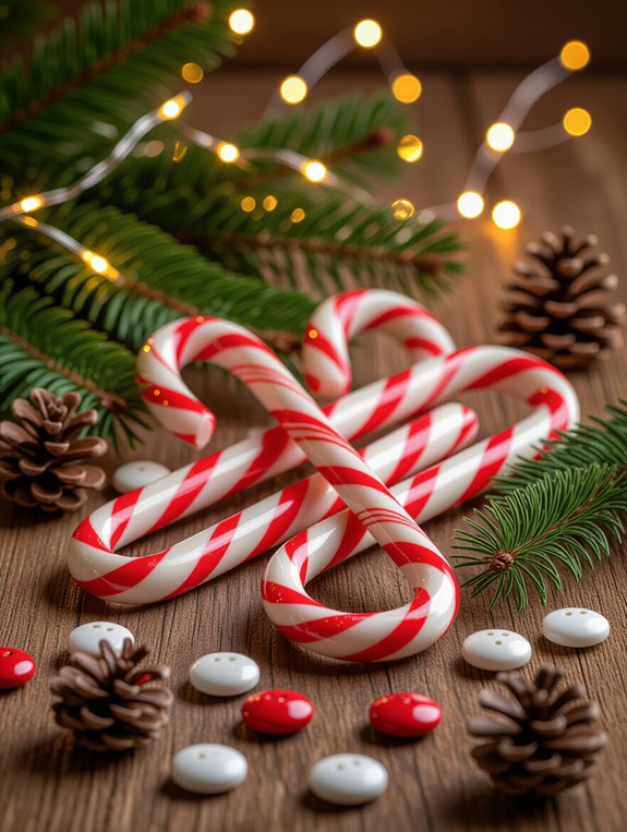 button candy cane ornaments