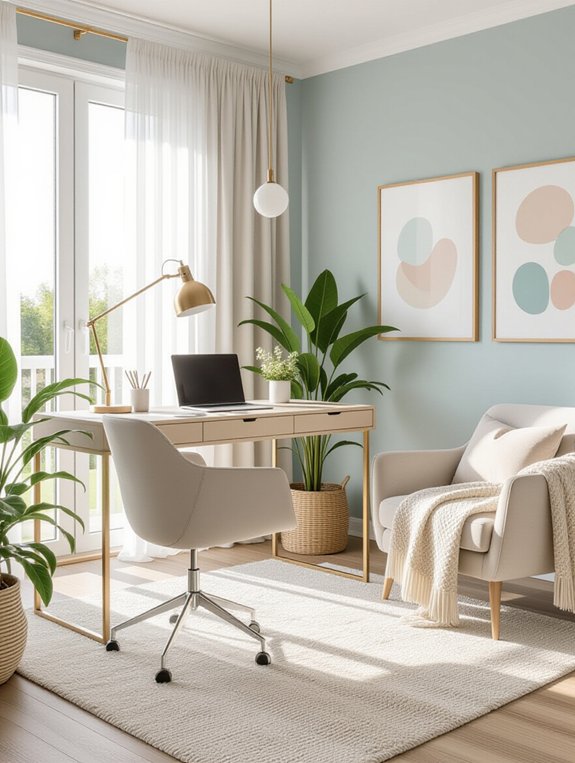 calming color palette selection