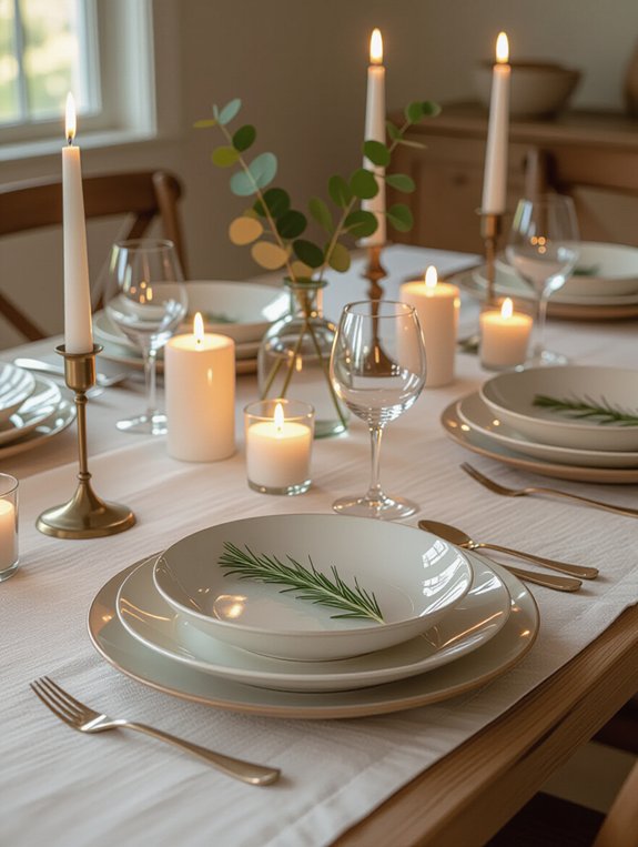 candlelit thanksgiving dinner ambiance