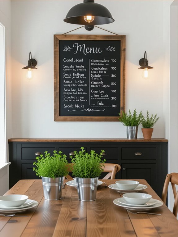 chalkboard wall for menus